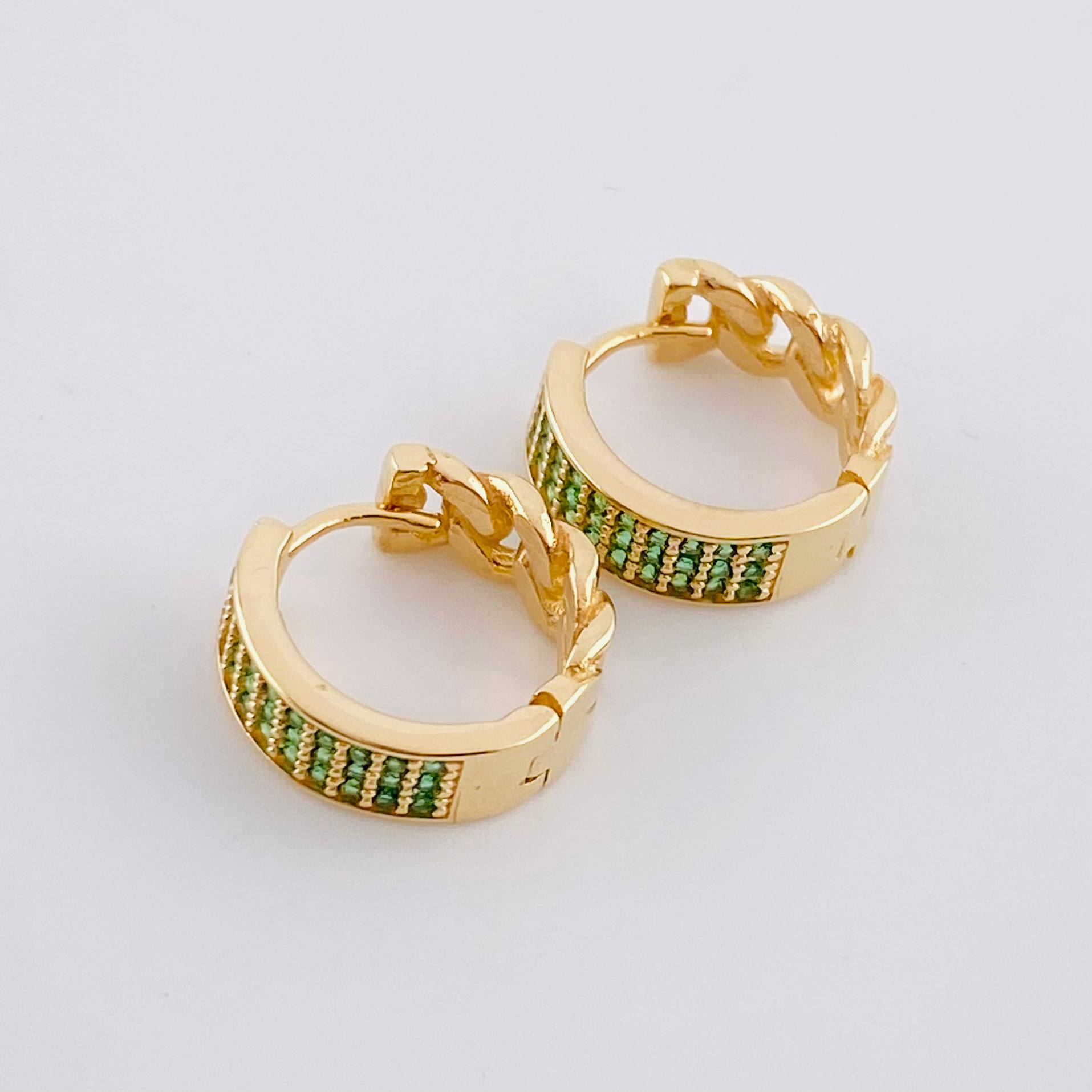 Candongas Cubana Carril 3.85g / 1/2 in Oro Amarillo 18K