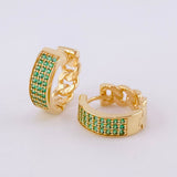 Candongas Cubana Carril 3.85g / 1/2 in Oro Amarillo 18K