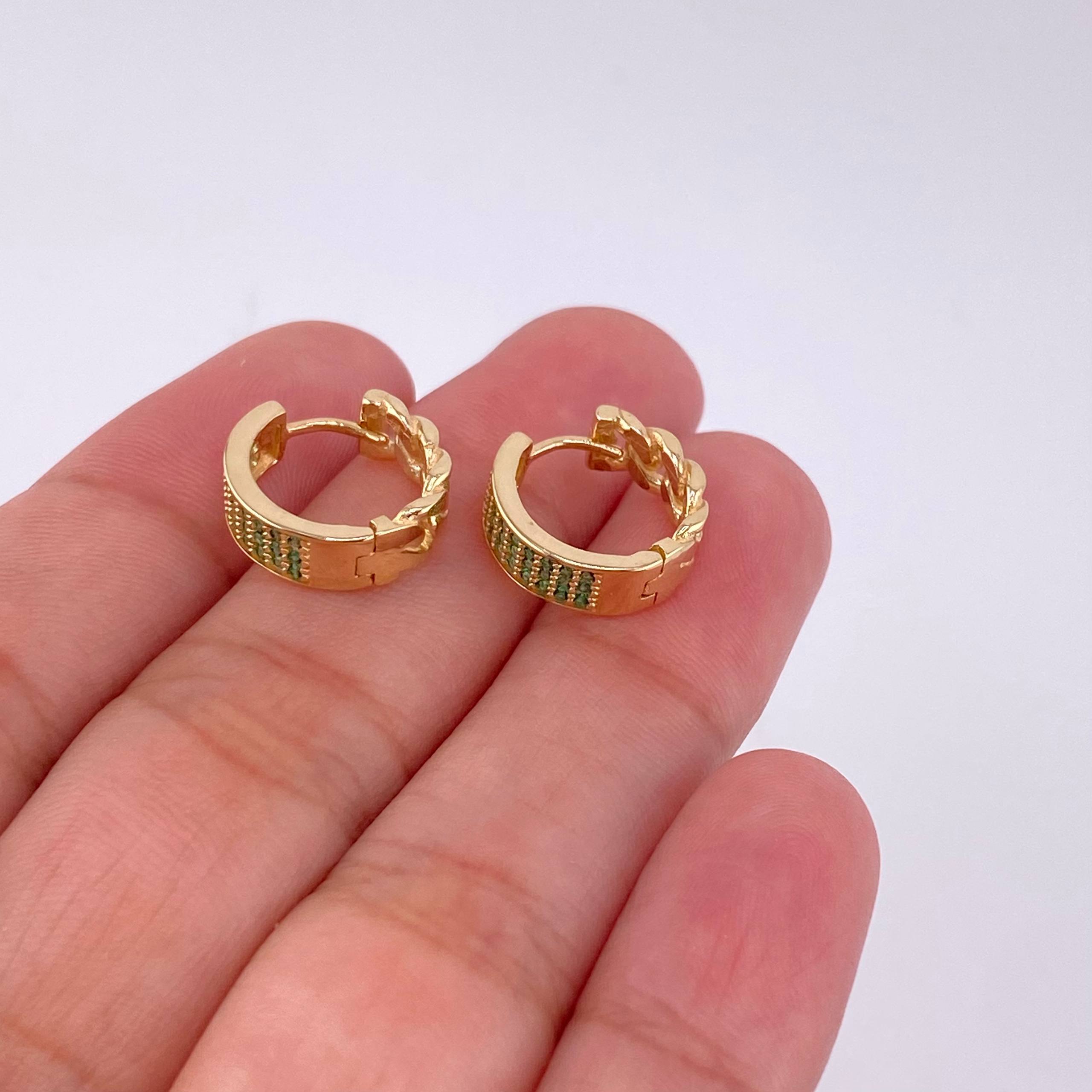 Candongas Cubana Carril 3.85g / 1/2 in Oro Amarillo 18K