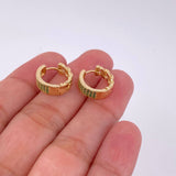 Candongas Cubana Carril 3.85g / 1/2 in Oro Amarillo 18K