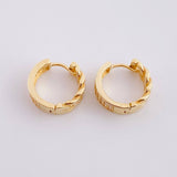 Candongas Cubana Carril 3.8g / 1/2 in Oro Amarillo 18K