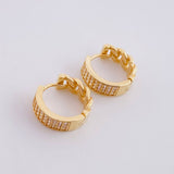 Candongas Cubana Carril 3.8g / 1/2 in Oro Amarillo 18K
