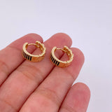 Candongas Cubana Carril 3.9g / 1/2 in Oro Amarillo 18K