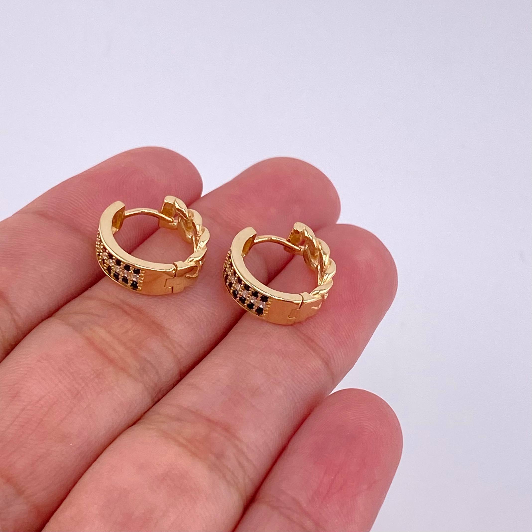 Candongas Cubana Carril 3.7g / 1/2 in Oro Amarillo 18K
