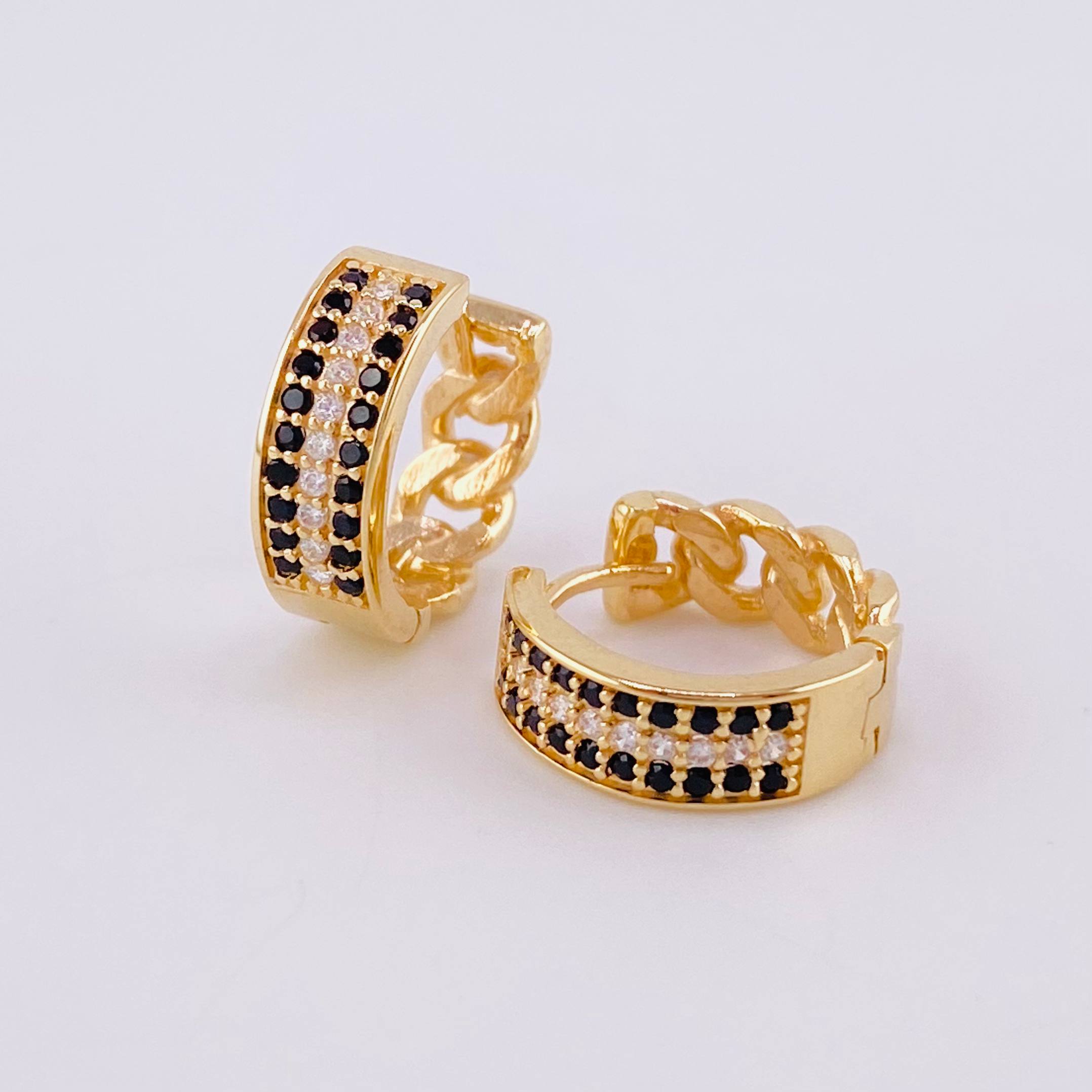 Candongas Cubana Carril 3.7g / 1/2 in Oro Amarillo 18K