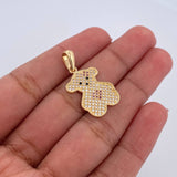 Dije Oso Ts 2.2gr / 2.8cm / Circones Rosados Negros Blancos Oro Amarillo 18K &