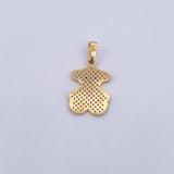 Dije Oso Ts 2.2gr / 2.8cm / Circones Rosados Negros Blancos Oro Amarillo 18K &