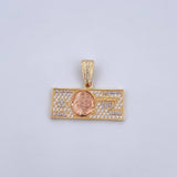 Pendant One Dollar 3.45gr / 2.5cm / White Zircons Three 18K Golds &