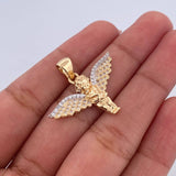 Pendant Angel 3.1gr / 2.6cm / White Zirconia Two-tone Yellow and White 18K Gold &