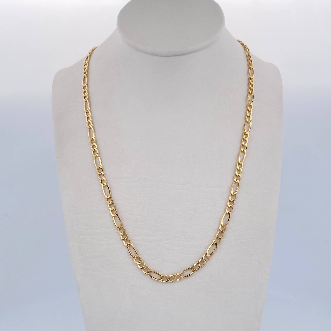 Cadena Figaro 4.1gr / 61.5cm / 3.4mm Oro Amarillo +0 18K $