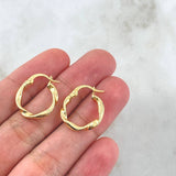 Candongas Asby 1.75gr / 2.3cm / Melcocha Punteadas  Oro Amarillo 18K