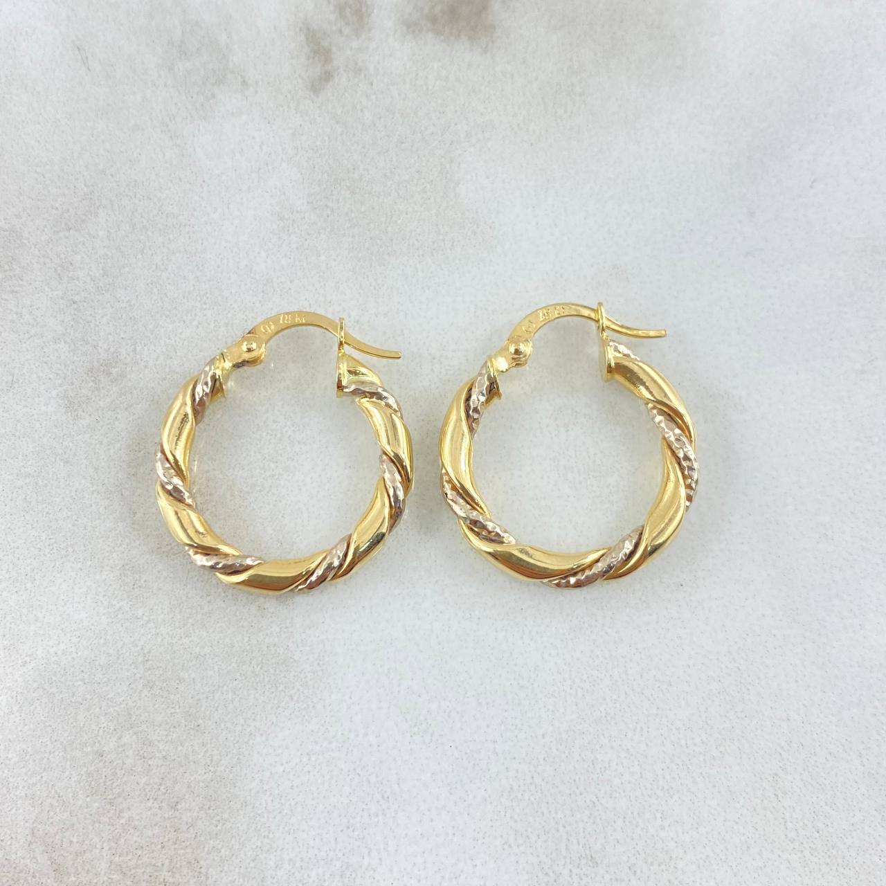Candongas Axel 1.9g / 1 in Dos Oros Amarillo Blanco 18K