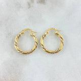 Hoop Earrings Rox 2.2gr / 2.2cm / Two-tone Yellow White 18K Dotted ©