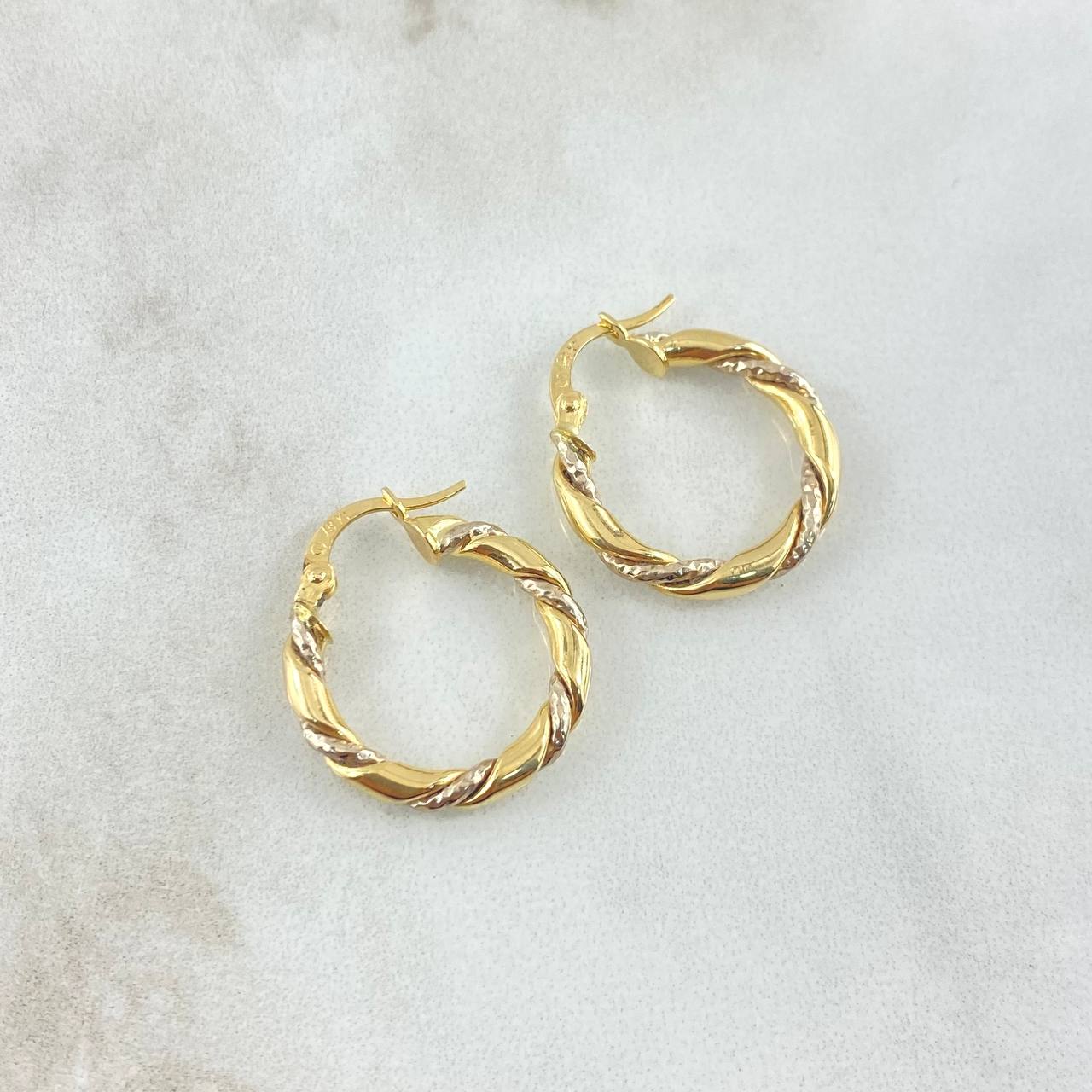 Candongas Axel 1.9g / 1 in Dos Oros Amarillo Blanco 18K