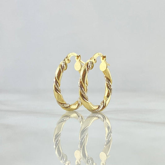 Hoop Earrings Axel 1.9g / 1 in Two-Tone Yellow White Gold 18K