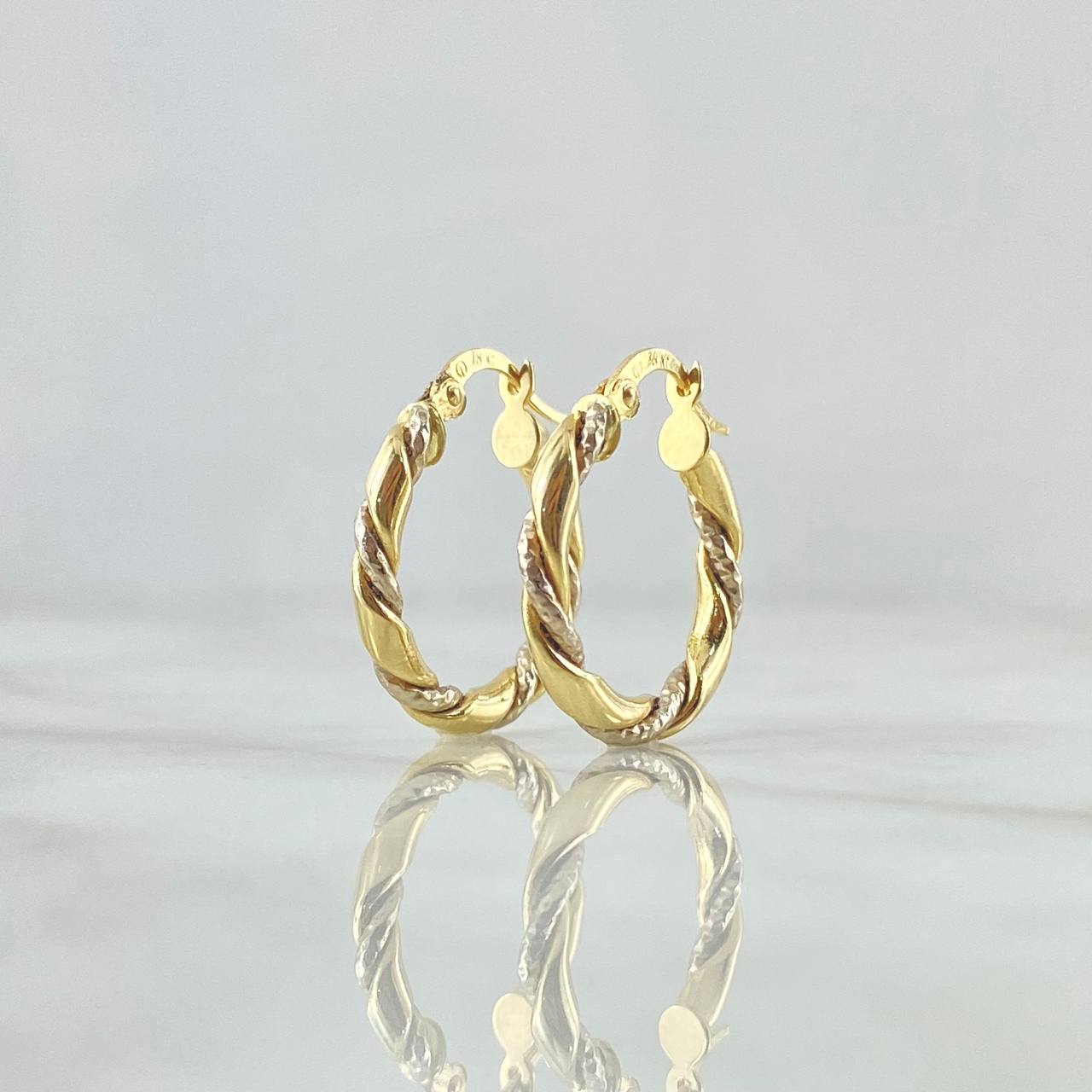 Candongas Axel 2.05g / 3/4 in Dos Oros Amarillo Blanco 18K
