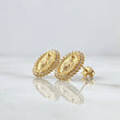Topos Virgen Milagrosa 2.95gr / 1.4cm / Circones Blancos Broche Mariposa Oro Amarillo 18K *