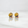 Stud Earrings Map of Colombia 0.6gr / 7mm Yellow Blue Red Gold Yellow 18K Resin ©