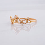 Crown Hearts Ring 1.55g / T7 3/4 18K Rose Gold