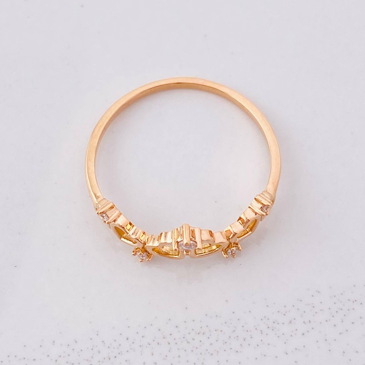 Crown Hearts Ring 1.55g / T7 3/4 18K Rose Gold