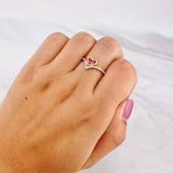V Heart Ring 1.95g / T7 1/2 Yellow Gold 18K