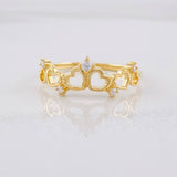 Anillo Corazones Corona 1.5g / T6 1/2 Oro Amarillo 18K