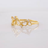 Anillo Corazones Corona 1.5g / T6 1/2 Oro Amarillo 18K
