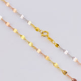 Mirror Flower Chain 2.2 g / 19 3/4 in / 2.6 mm Three Golds 18K
