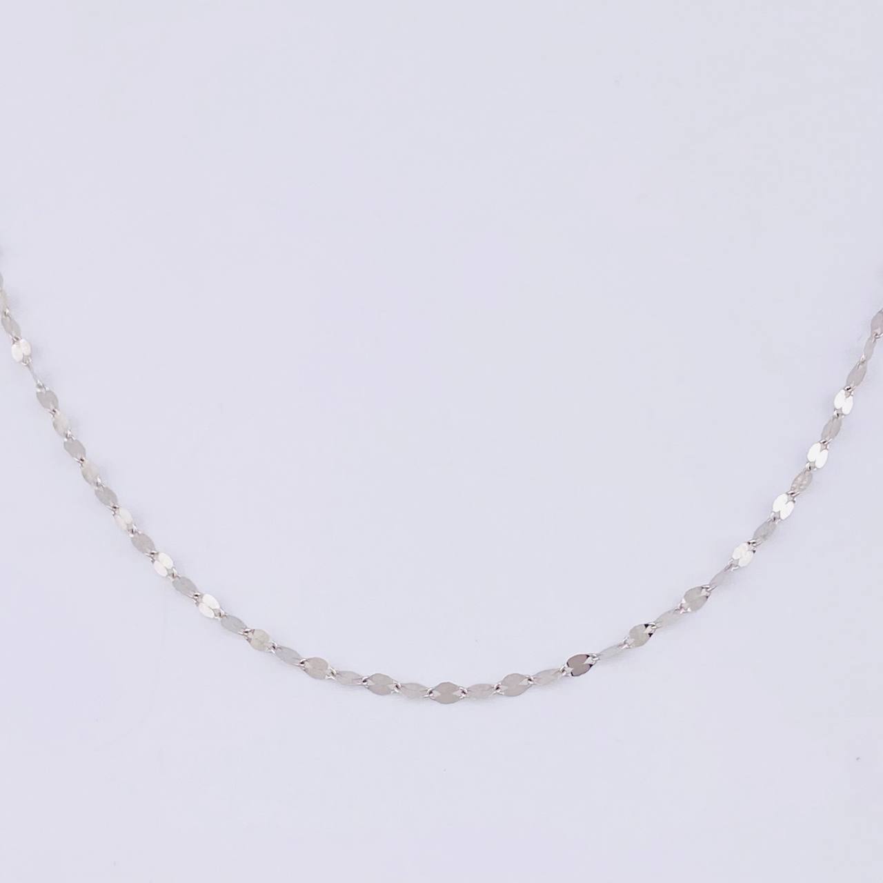Mirror Flower Chain 1.05 g / 17 3/4 in / 1.8 mm 18K White Gold