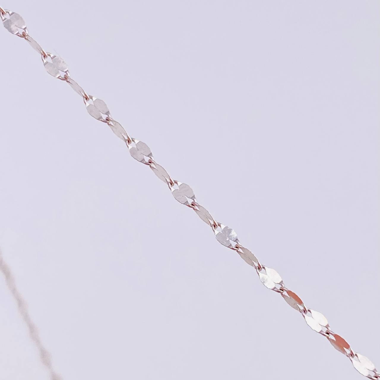 Mirror Flower Chain 1.15 g / 19 3/4 in / 1.8 mm 18K White Gold
