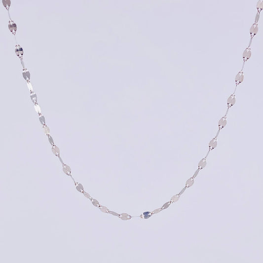 Mirror Flower Chain 1.05 g / 17 3/4 in / 1.8 mm 18K White Gold