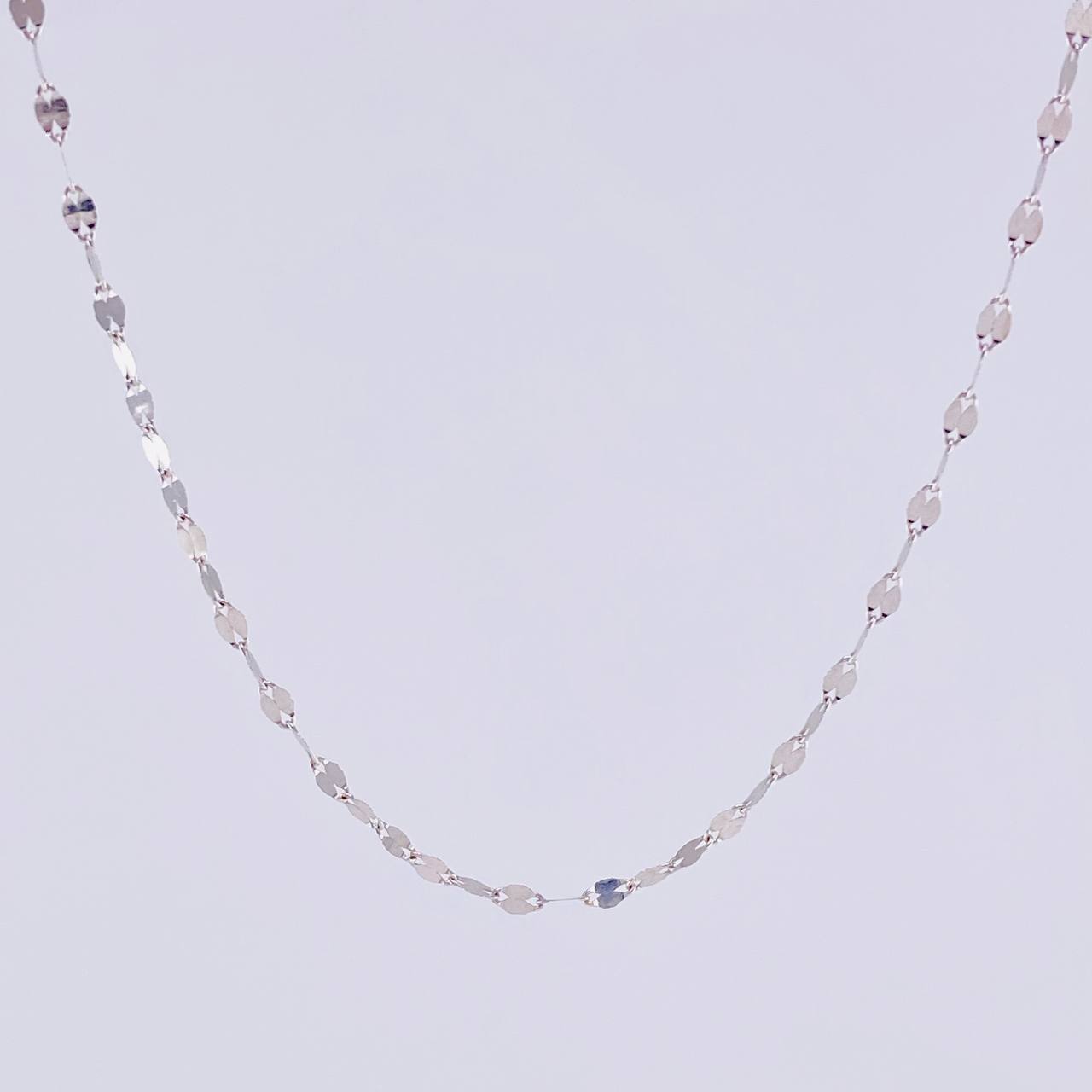 Mirror Flower Chain 1.1 g / 19 3/4 in / 1.8 mm 18K White Gold