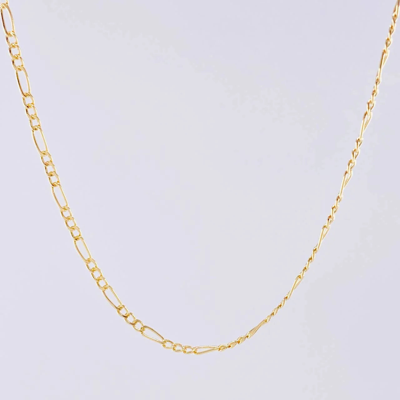 Cadena Figaro 1.3g / 18 in / 1.55mm Oro Amarillo 18K