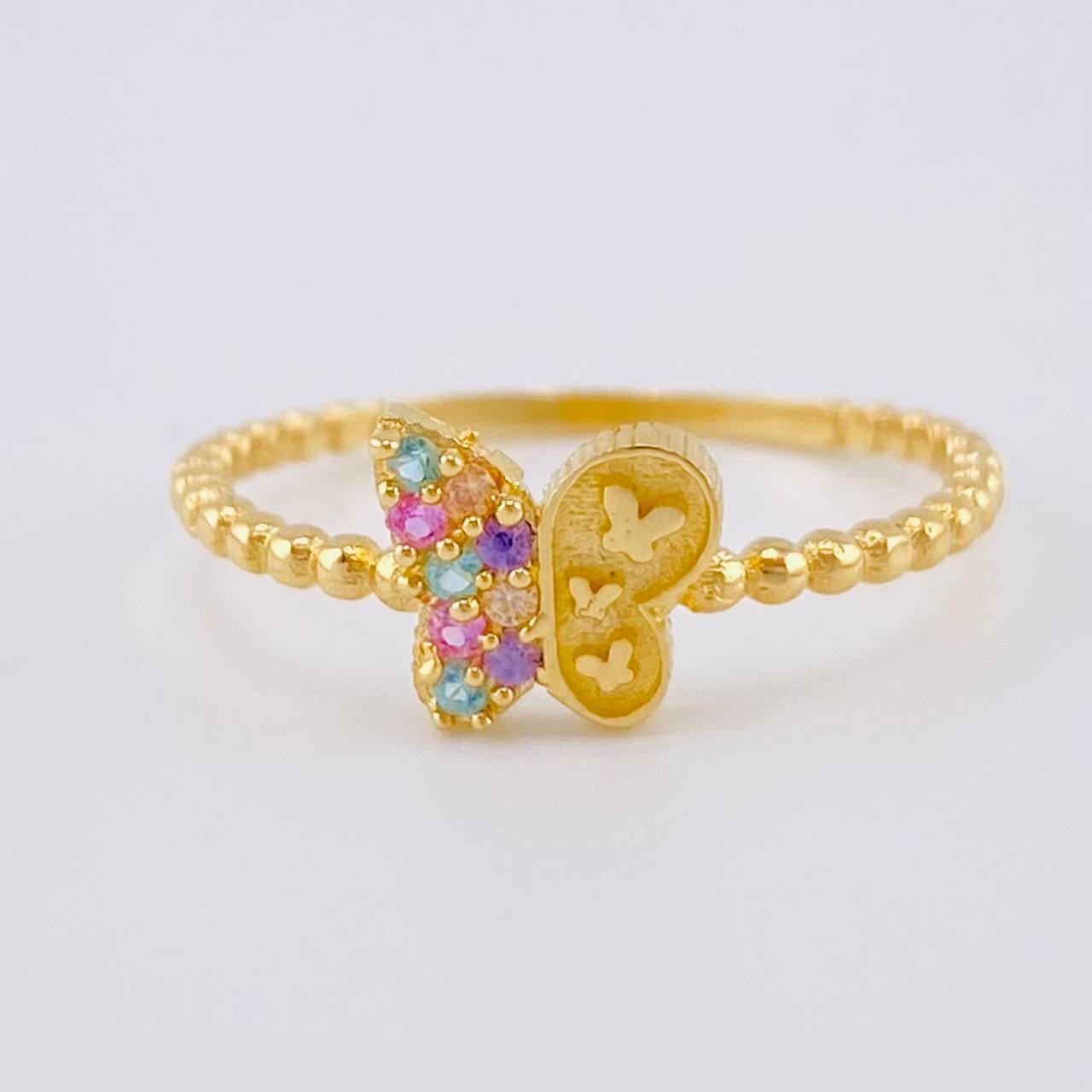 Matte Butterfly Ring 1.45 g / T7 1/4 18K Yellow Gold