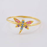 Dragonfly Ring 1.05 g / T7 3/4 18K Yellow Gold