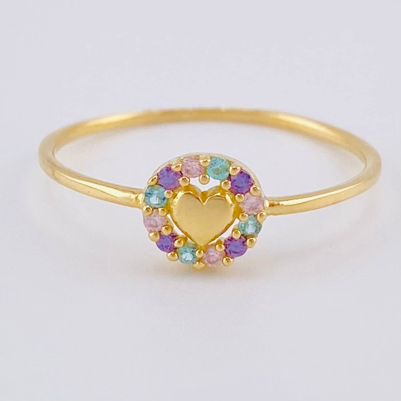 Circle Heart Ring 1.05 g / T8 18K Yellow Gold