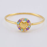 Circle Heart Ring 1.05 g / T8 18K Yellow Gold