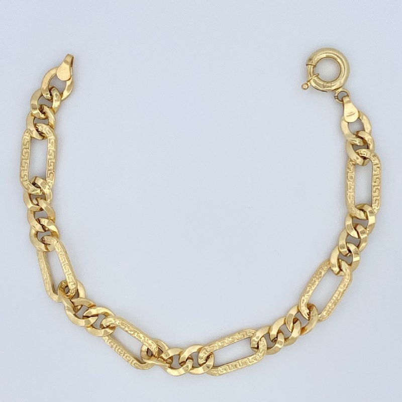 Figaro Bracelet 4.15gr / 7.5in / +1 18K Gold $