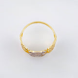 Anillo Osos Ts 3.65gr / T7 3/4 / Dos Oros Amarillo Blanco 18K