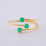 Anillo Puntas De Orion Esmeraldas 22pts 1.35gr / T7 / Oro Amarillo 18K