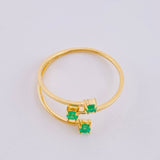 Anillo Puntas De Orion Esmeraldas 22pts 1.35gr / T7 / Oro Amarillo 18K