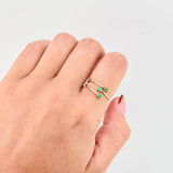 Anillo Puntas De Orion Esmeraldas 22pts 1.35gr / T7 / Oro Amarillo 18K