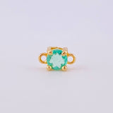 Herraje Piedra Circular Esmeralda 23pts 0.4gr / 1/4 in / Oro Amarillo 18K