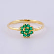 Sunflower Ring Emeralds 25pts 1.75gr / T7 1/2 / 18K Yellow Gold ©