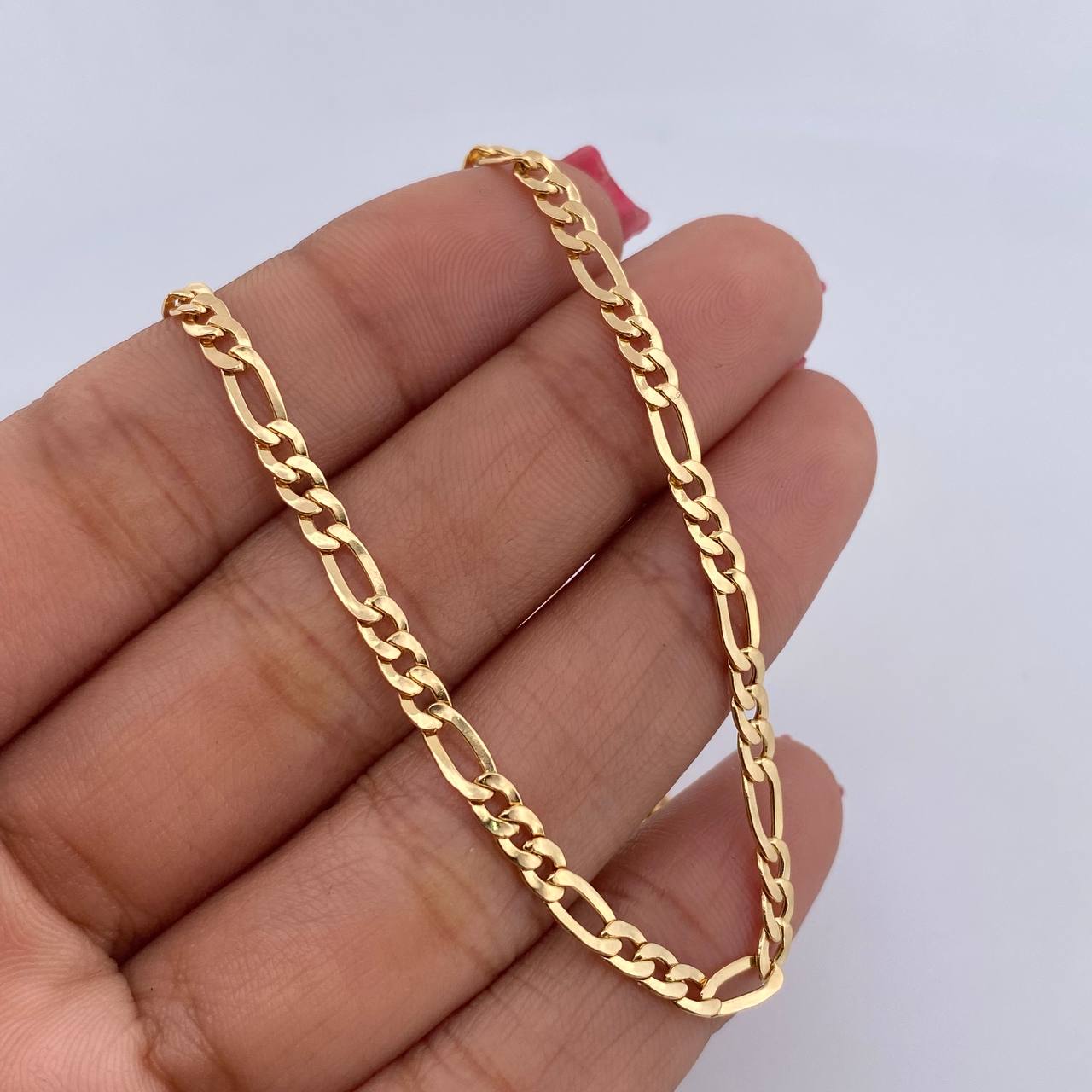 Cadena Figaro 6.5gr / 60.5cm / 3.2mm Oro Amarillo +0 18K $