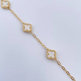 Bracelet Clover 4.4gr / 7.9in-8.3in / 18K Gold &