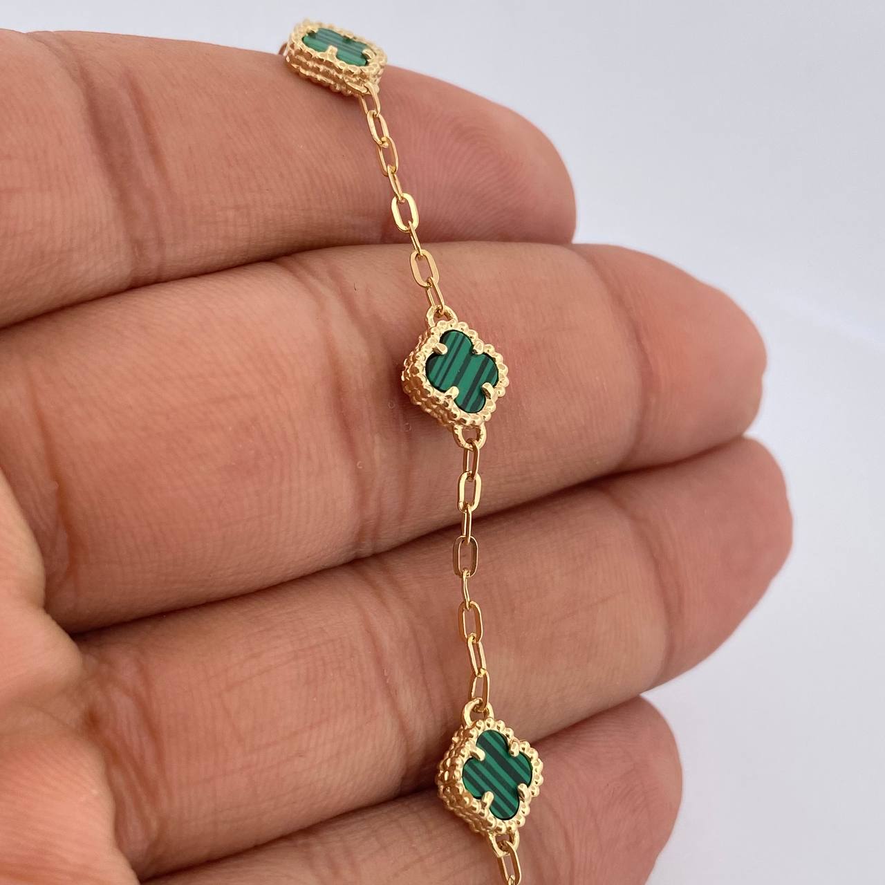 Bracelet Clover 4.3gr / 7.9in-8.3in / 18K Gold &