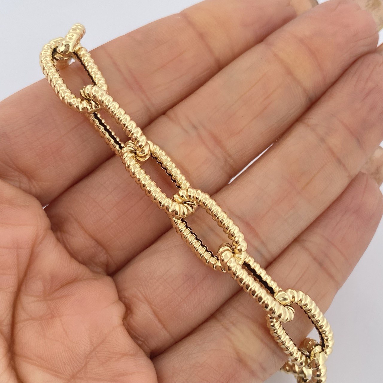 Bracelet Box 6.95gr / 7.9in / +3 18K Gold $