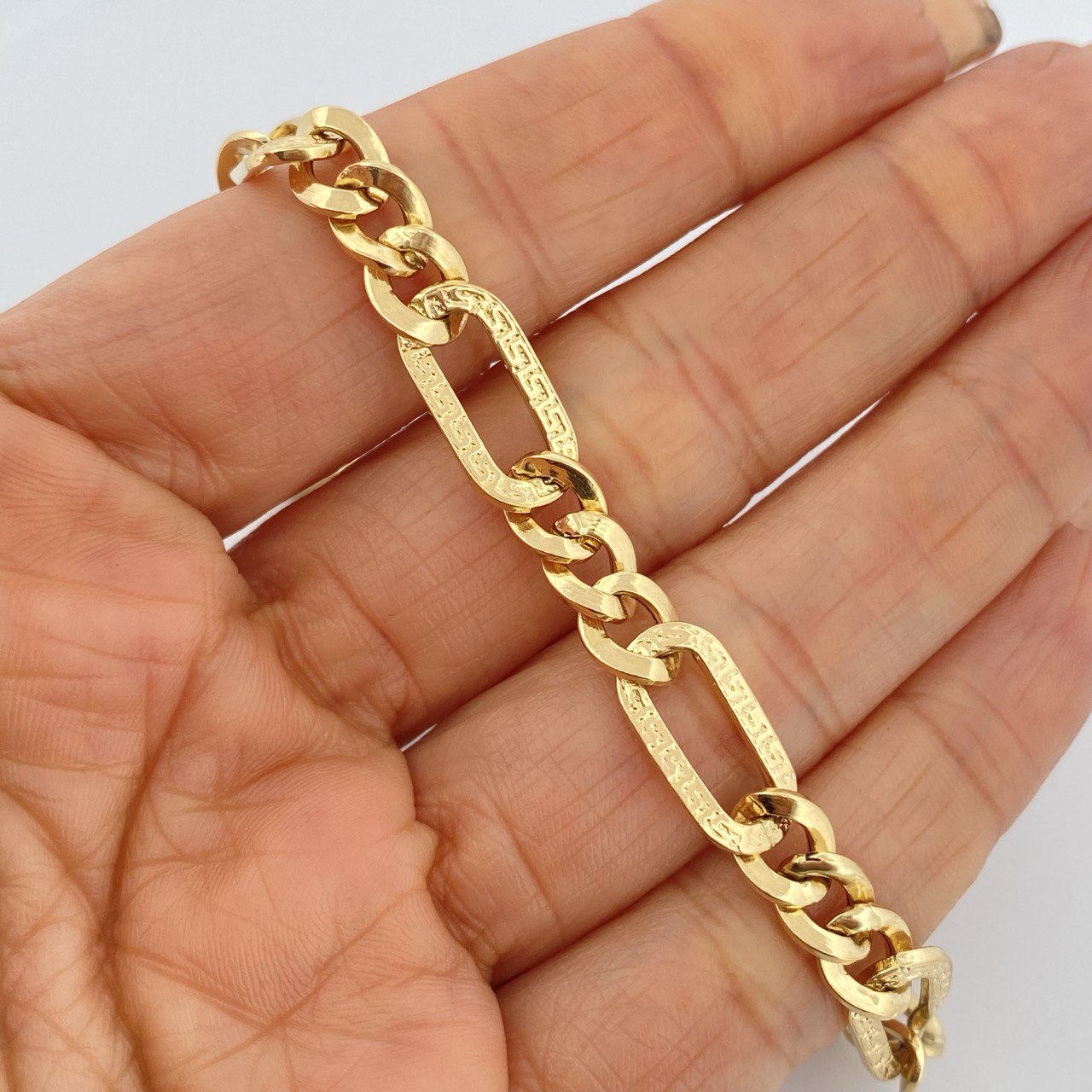 Figaro Bracelet 4.15gr / 7.5in / +1 18K Gold $