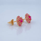 Lotus Flower Stud Earrings 3.3gr / 18K Gold $
